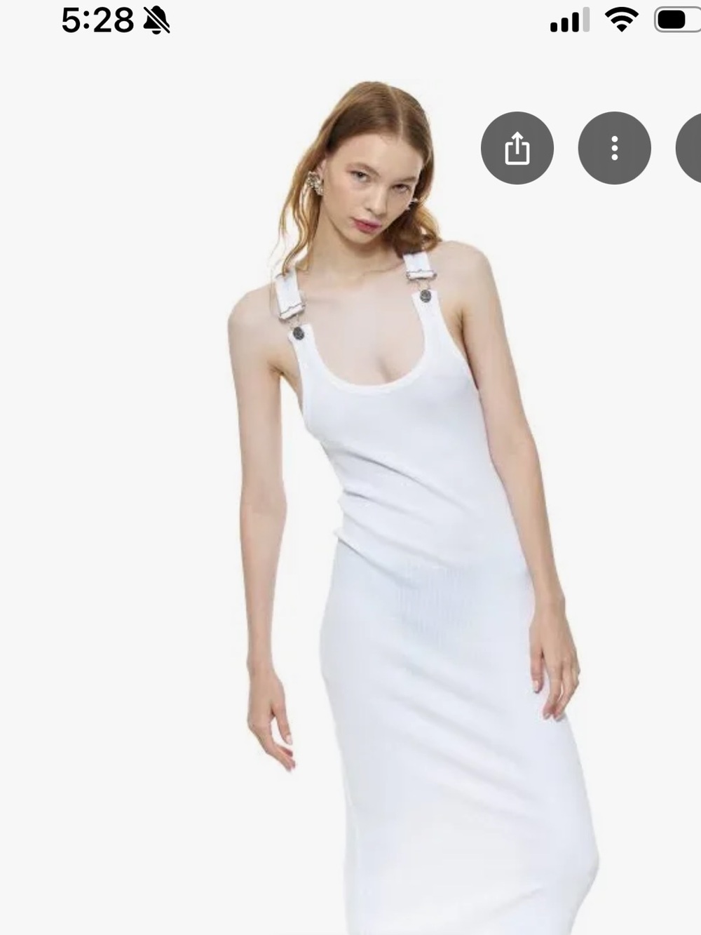 Jean Paul Gaultier White Buckle Strap Ribbed Maxi Dress